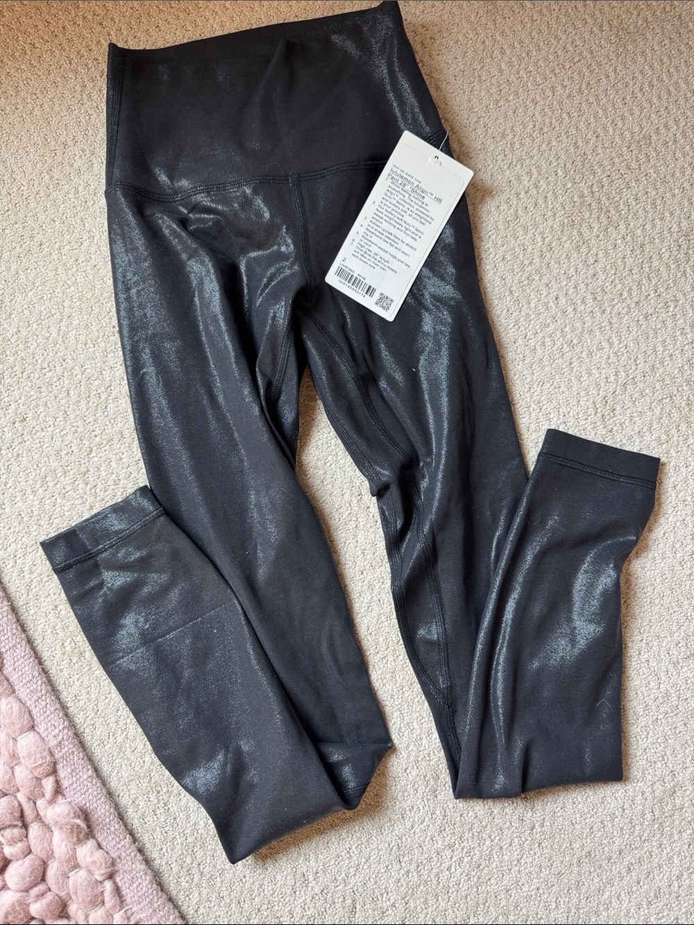 NWT Lululemon Align HR Pant 28” Shine Black Shimmer leggings size 2